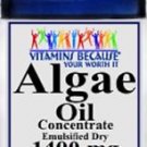 Vitamins Because Your Worth It Algae Oil Concentrate 1400mg - 100 Capsules