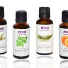 4 Pack Now Foods Christmas Scent: Peppermint, Cedarwood, Pine Needle, Orange Oil