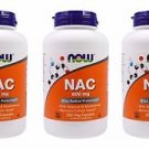 3 Pack Pack Now Foods NAC (N-Acetyl Cysteine) 600 mg - 250 Vegetarian Capsules