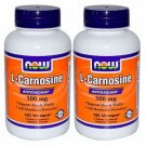 2 Pack Now Foods L-Carnosine 500 mg , 100 Vcaps
