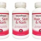 3 Pack Nature's Chapter Hair, Skin & Nails Vitamins Biotin 5000mcg - 60 Capsules