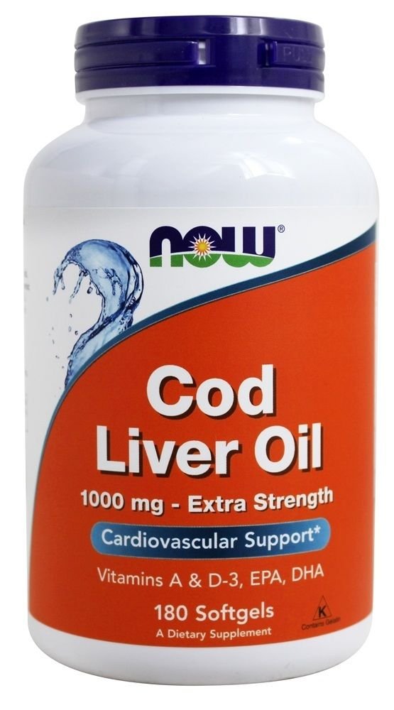 NOW Foods Cod Liver Oil Extra Strength 1000 mg - 180 Softgels
