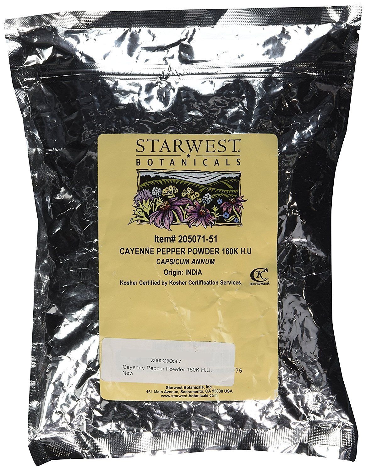 Starwest Botanicals Cayenne Pepper Powder 160K H.U. 1 LB