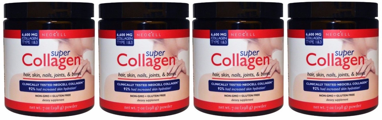4x Neocell Super Collagen Type 1 & 3 Powder 7 oz (198 g) MADE IN USA - 01/2020
