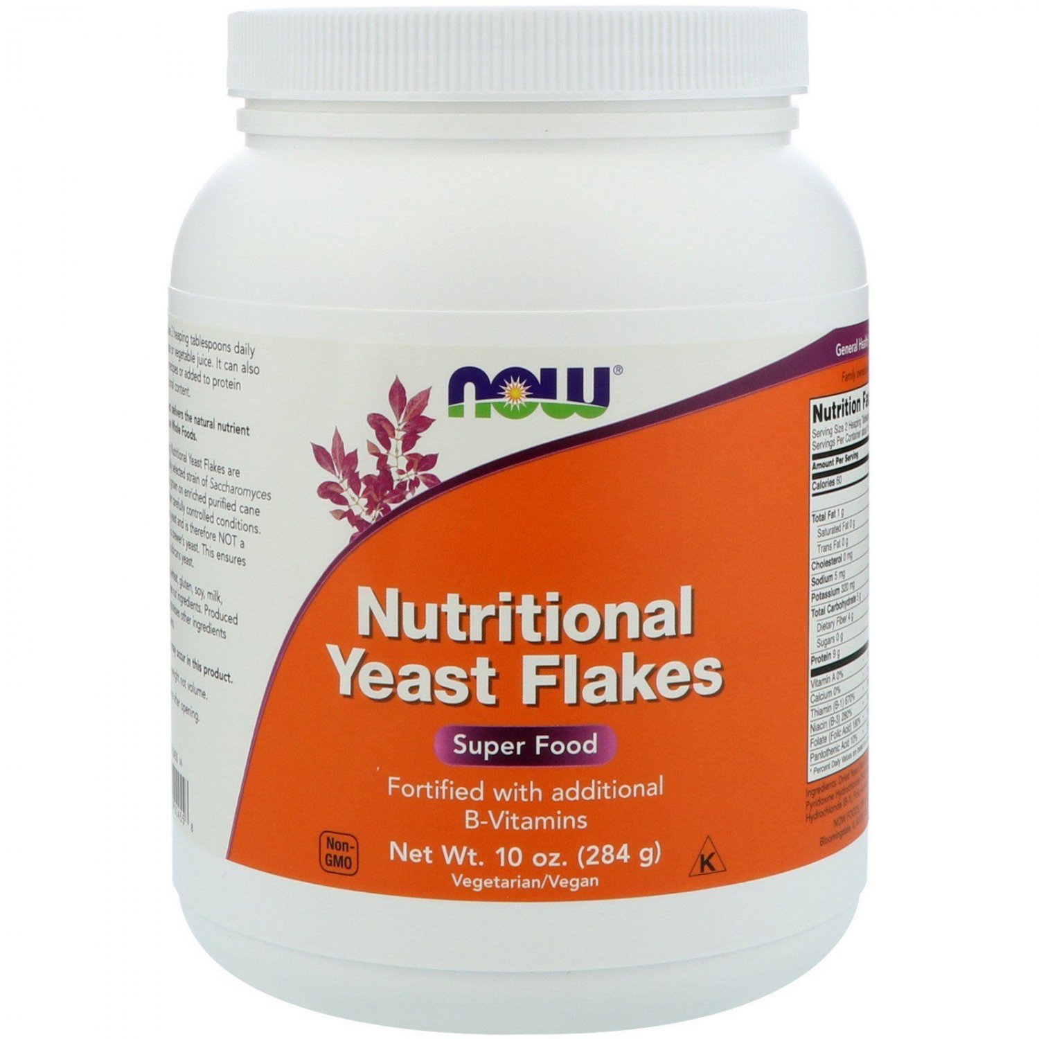 Nutritional Yeast Flakes 10 Oz NOW Foods