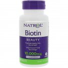 Biotin 10,000 mcg By Natrol 100 Tablets Max Strength Hair Skin and Nails 08/2019