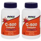2 x NOW Vitamin C-500 Complex 100 Vegetarian TB Bioflavonoids, Acerola, Rose Hip
