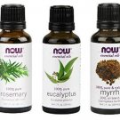 3-Pack Variety of NOW Essential Oils: Rosemary, Eucalyptus, Myrrh