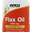 Flax Oil Organic 1000mg 250 Softgels NOW Foods