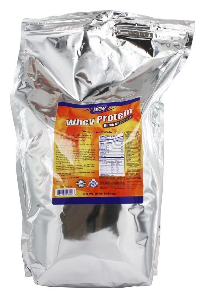 10 lbs Whey Protein Mega Pack Dutch Chocolate Flavor By Now Foods