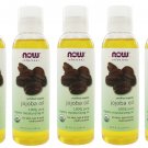 5 x NOW Foods 100% Pure Certified Organic Jojoba Oil 4 oz 118ml Moisturizing