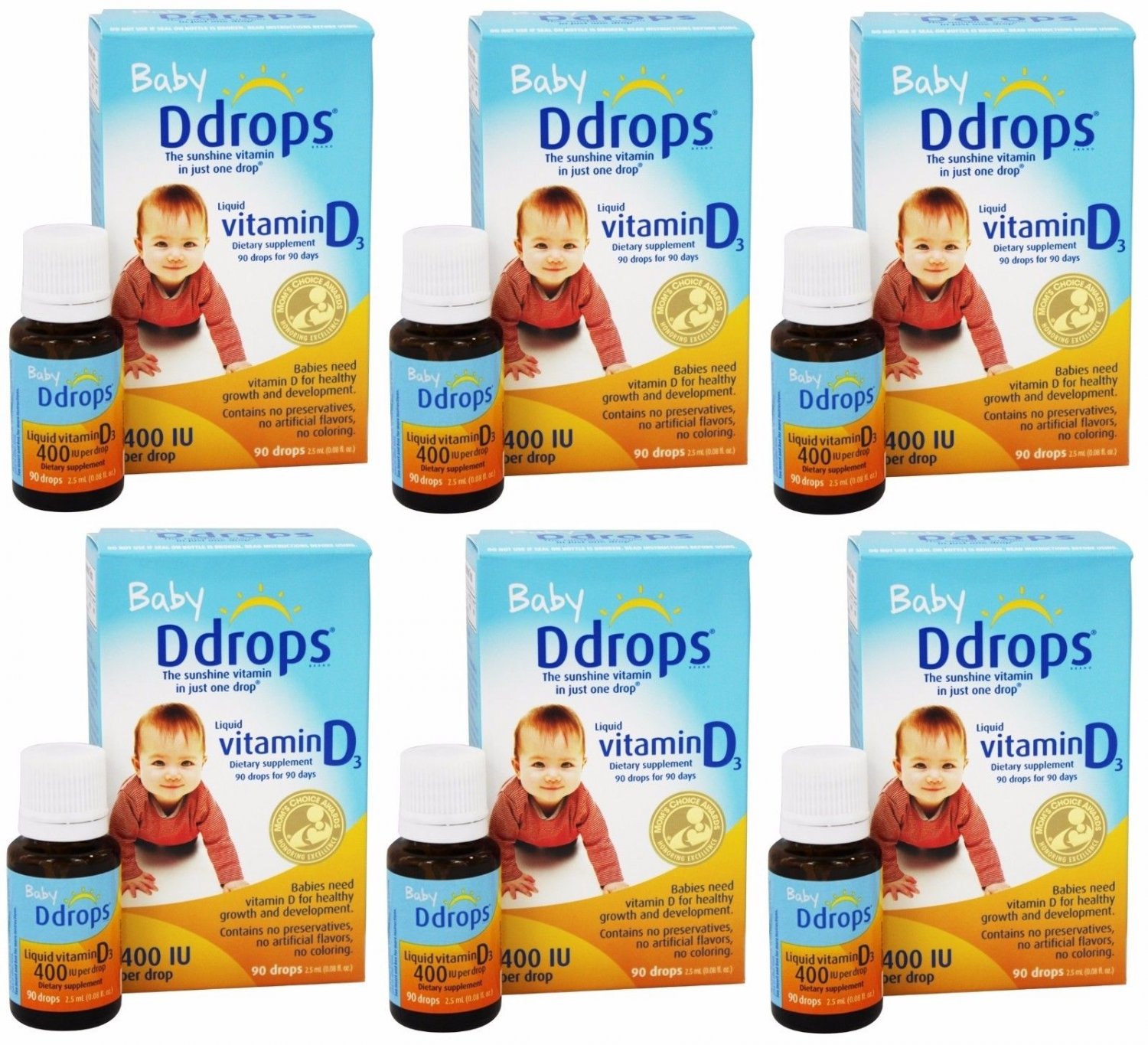 Ddrops, Kids, Liquid Vitamin D3, 400 IU, 0.06 fl oz (1.7 ml) - iHerb