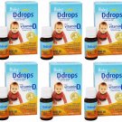 6x Baby Ddrops Liquid Vitamin D3 400 IU Dietary Supplement 90 Drops 2.5 ml