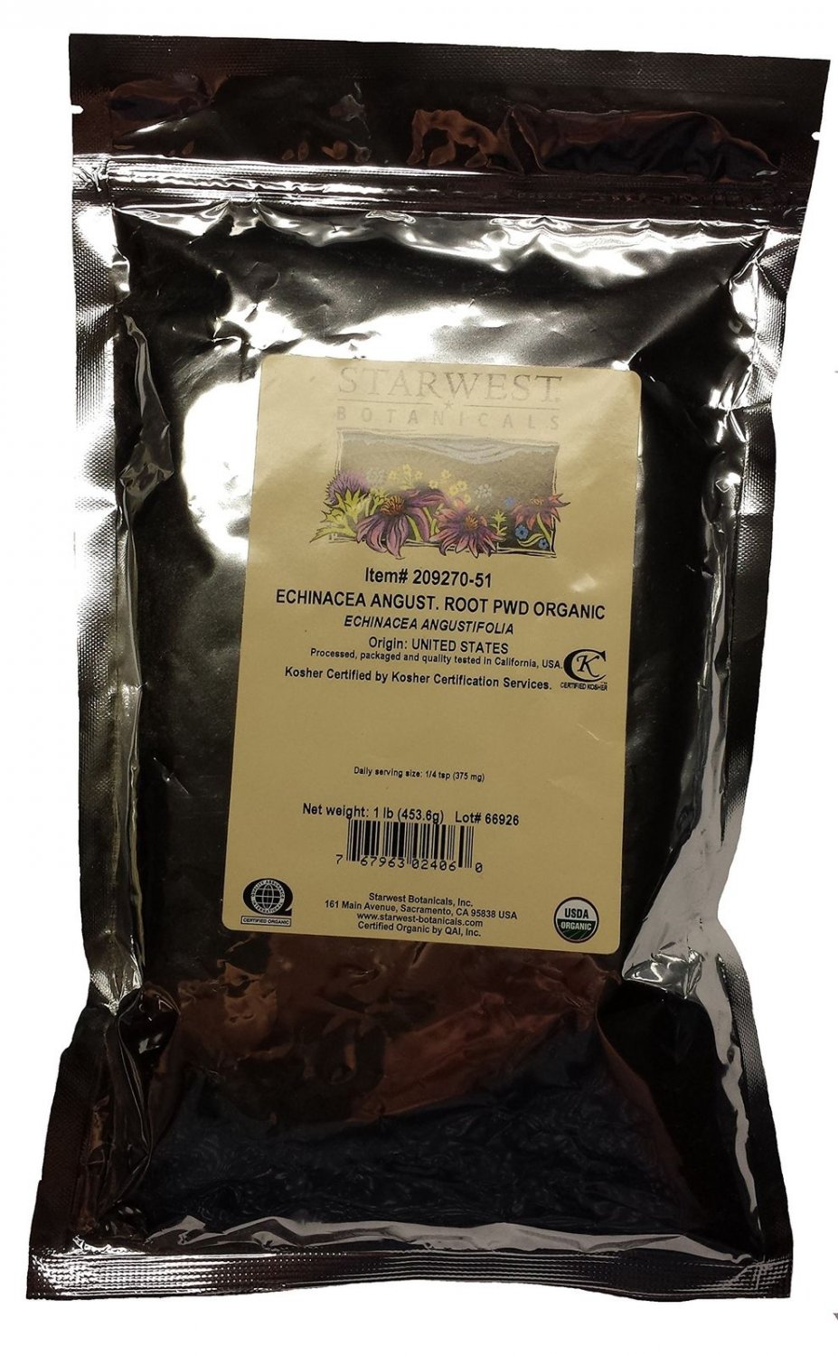 STARWEST ECHINACEA ANG ROOT PWD ORGANIC 1 LB
