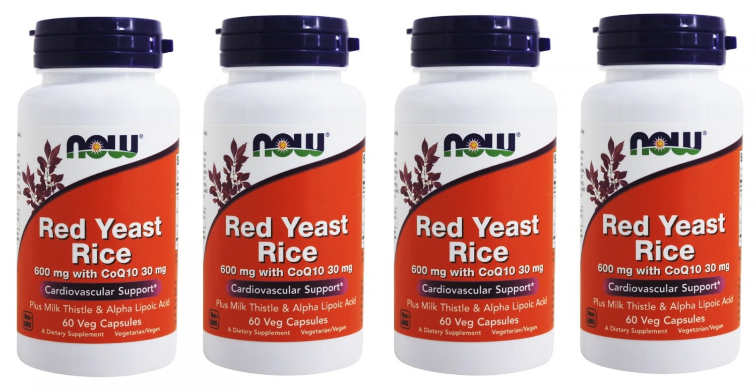 4 x NOW Foods Red Yeast Rice 600 mg with CoQ10 30 mg 60 VCaps, FRESH ... - 5a7196be5ef98 379968b