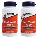4 x NOW Foods Red Yeast Rice 600 mg with CoQ10 30 mg 60 VCaps, FRESH,Made In USA