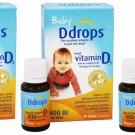 3x Baby Ddrops Liquid Vitamin D3 400 IU Dietary Supplement 90 Drops 2.5 ml