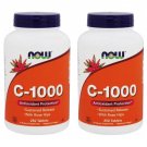 NOW Foods Vitamin C-1000 Sustained Release w/ Rose Hips 250 Tablets (Pack of 2)