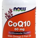CoQ10 Cardiovascular Health with Omega-3 Fish Oil 60mg 240 Softgels NOW Foods