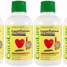 4x Child Life Liquid Calcium w/ Magnesium 16 fl oz Natural Orange Flavor FRESH