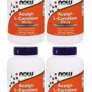 4x Now Foods Acetyl-L Carnitine 500 mg 200 VCaps
