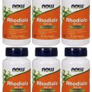 6 Packs NOW Foods Rhodiola 500mg Helps Adapt to Stress - 60 Veggie caps