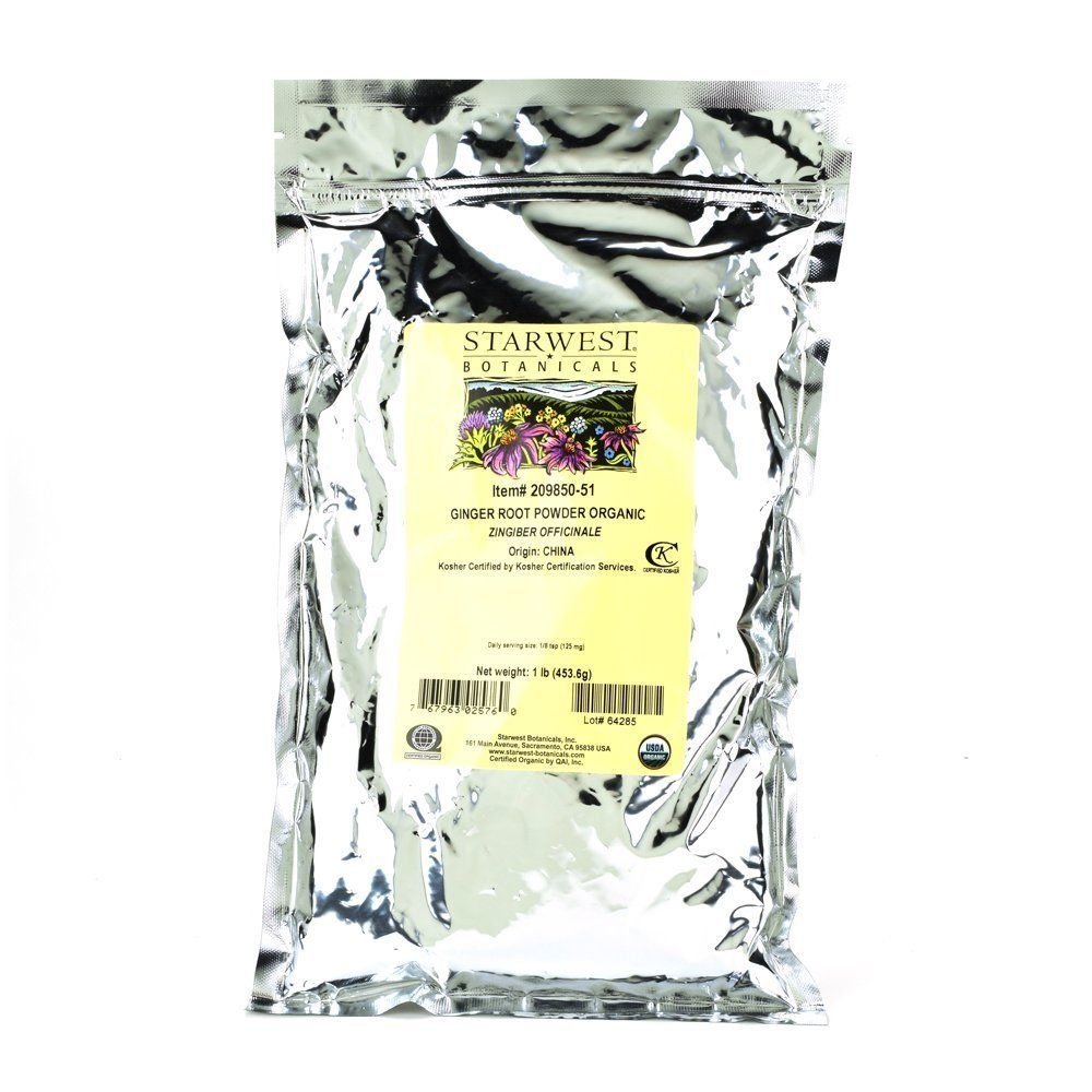 Starwest Botanicals Organic Ginger Root Powder 1 Pound (Pack of 3)