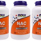 3 Pack Pack NAC 600mg 250 Veg Capsules Now Foods