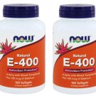 4 x NOW 100% Natural Vitamin E-400 IU Mixed Tocopherols Selenium 100 Softgels