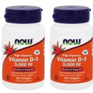4 x NOW High Potency Vitamin D-3 5000 IU 240 Softgels Structural Support FRESH