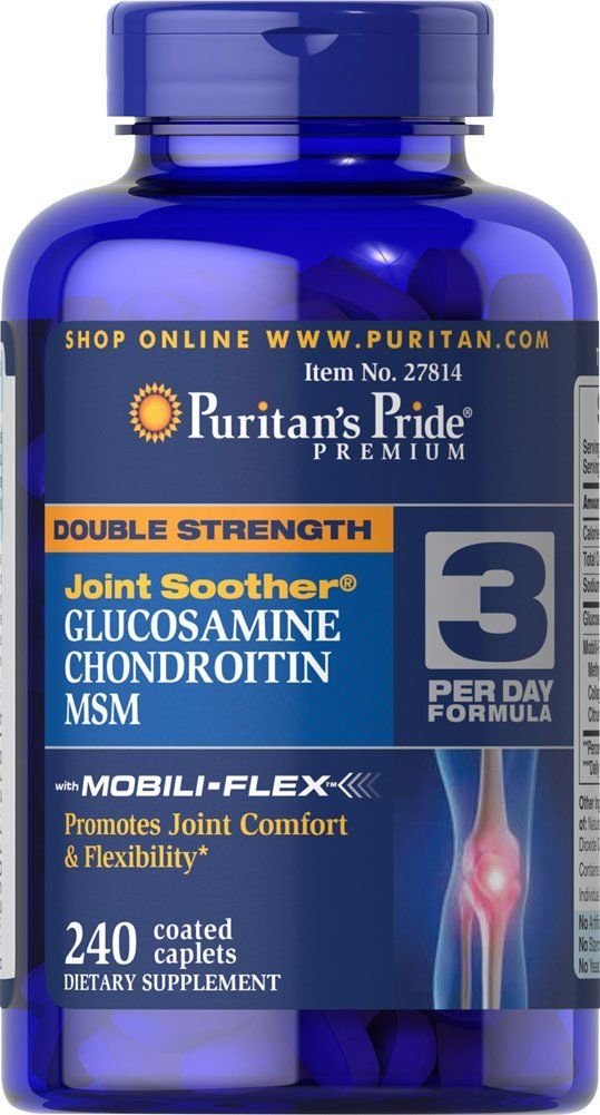 Puritan's Pride Double Strength Glucosamine Chondroitin MSM Joint Soother(2Pack)