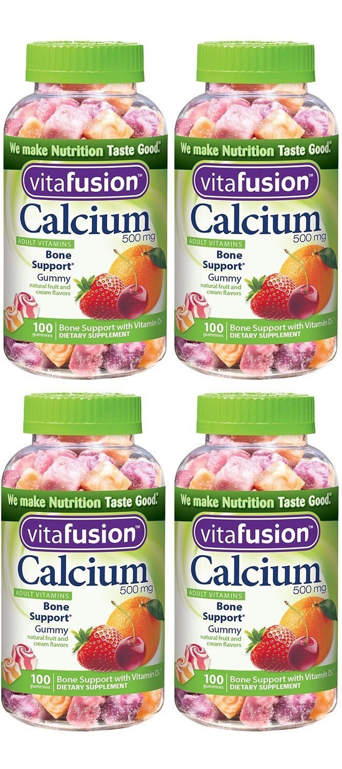 Vitafusion Calcium Gummy ONBwO Vitamins For Adults 100 Count (Pack of 4)