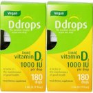 Vitamin D Drops 1000 IU .17 Oz by Ddrops (Pack of 2)