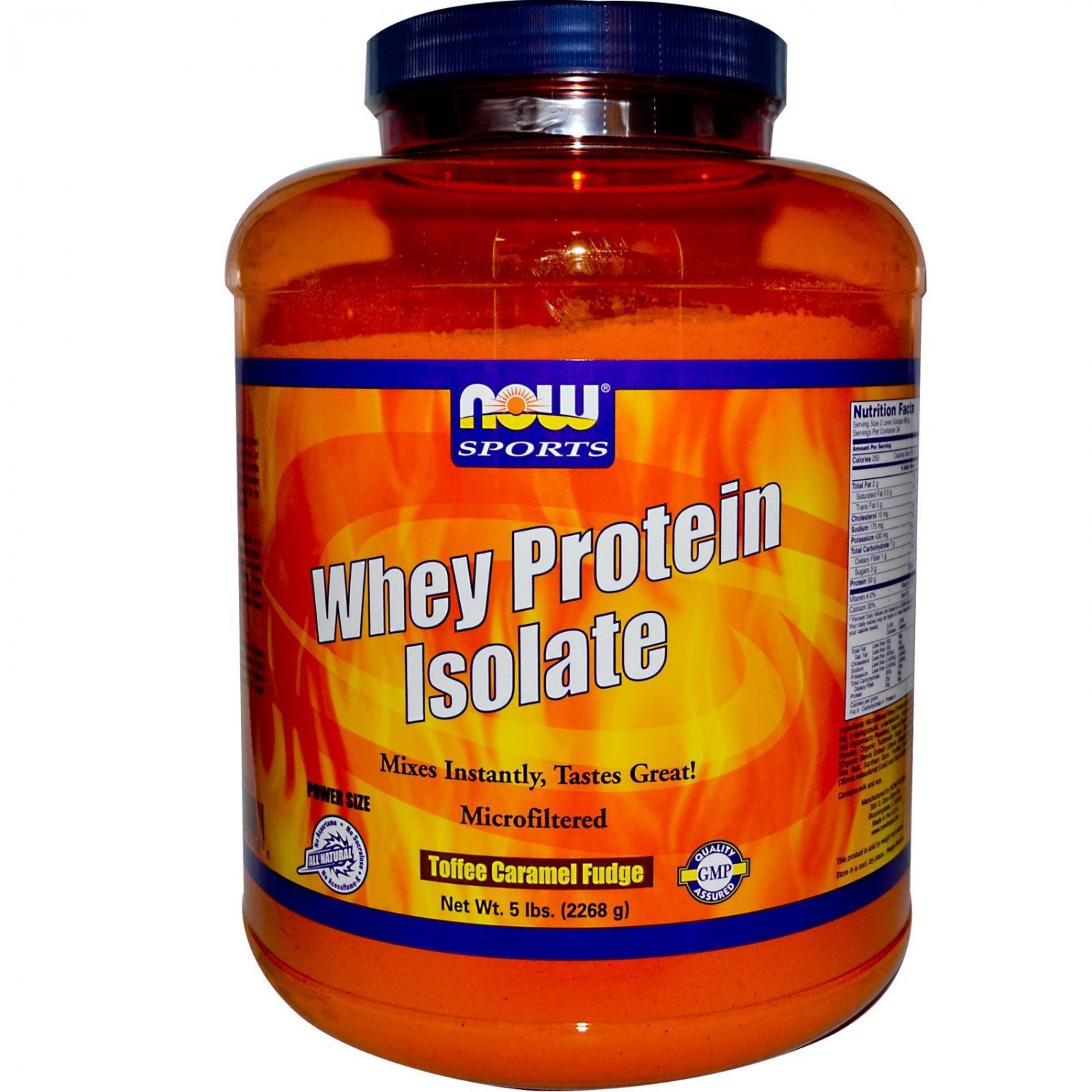 Whey Protein Isolate Toffee Caramel Fudge 5 lbs (2268 g) by Now Foods