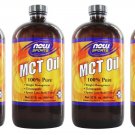 4 x NOW Foods MCT Oil 32 oz 100% Pure Weight Management, Spares Lean Body Tissue