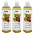 Now Foods Almond Oil 16 oz (Pack of 3) 100% Pure Moisturizing Oil