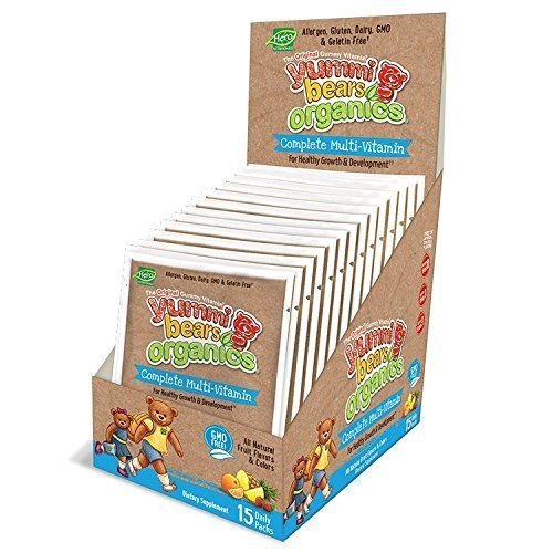 Yummi Bears Organics Complete Multi Vitamin Daily Packs Gummy Vitamin for Kid...