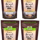 4 pack NOW Real Food - Brazil Nuts (Unsalted, Whole, Raw, Organic) - 10 oz