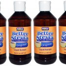 4 x NOW Better Stevia Original Liquid Extract 8 fl oz. Zero Calorie Sweetener