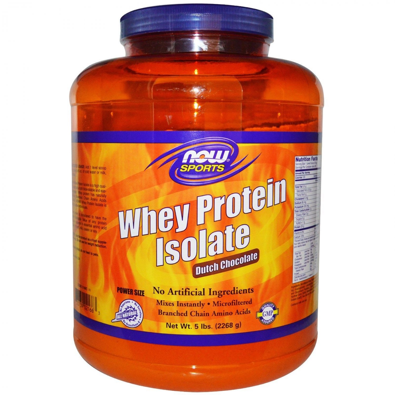 Whey Protein Isolate Dutch Chocolate 5 Lb NOW Foods