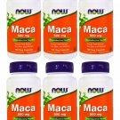 6 Pack Now Foods Maca 500mg Supports Reproductive Health - 100 Veggie Capsules