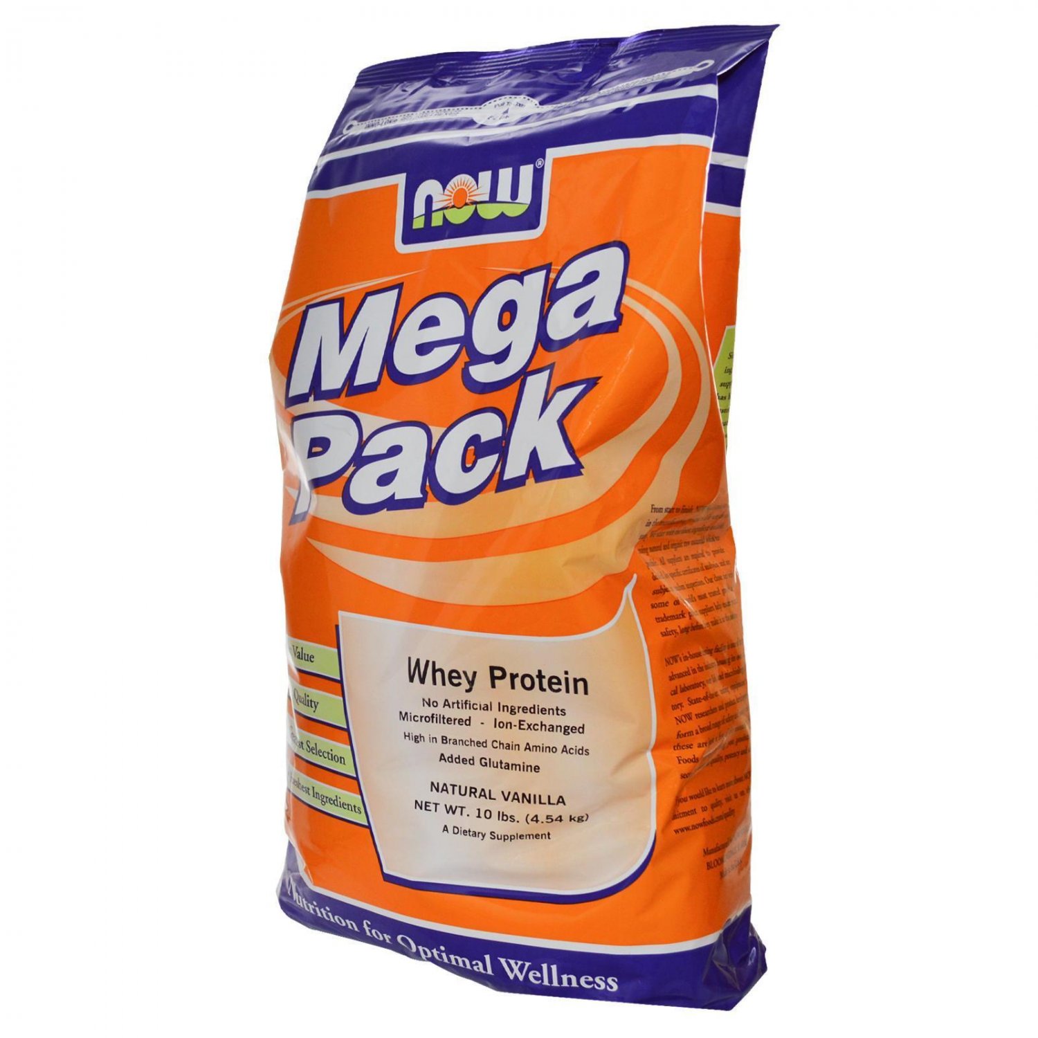 Now Foods Mega Pack Whey Protein Natural Vanilla 10 lbs (4.54 kg) by Now Food