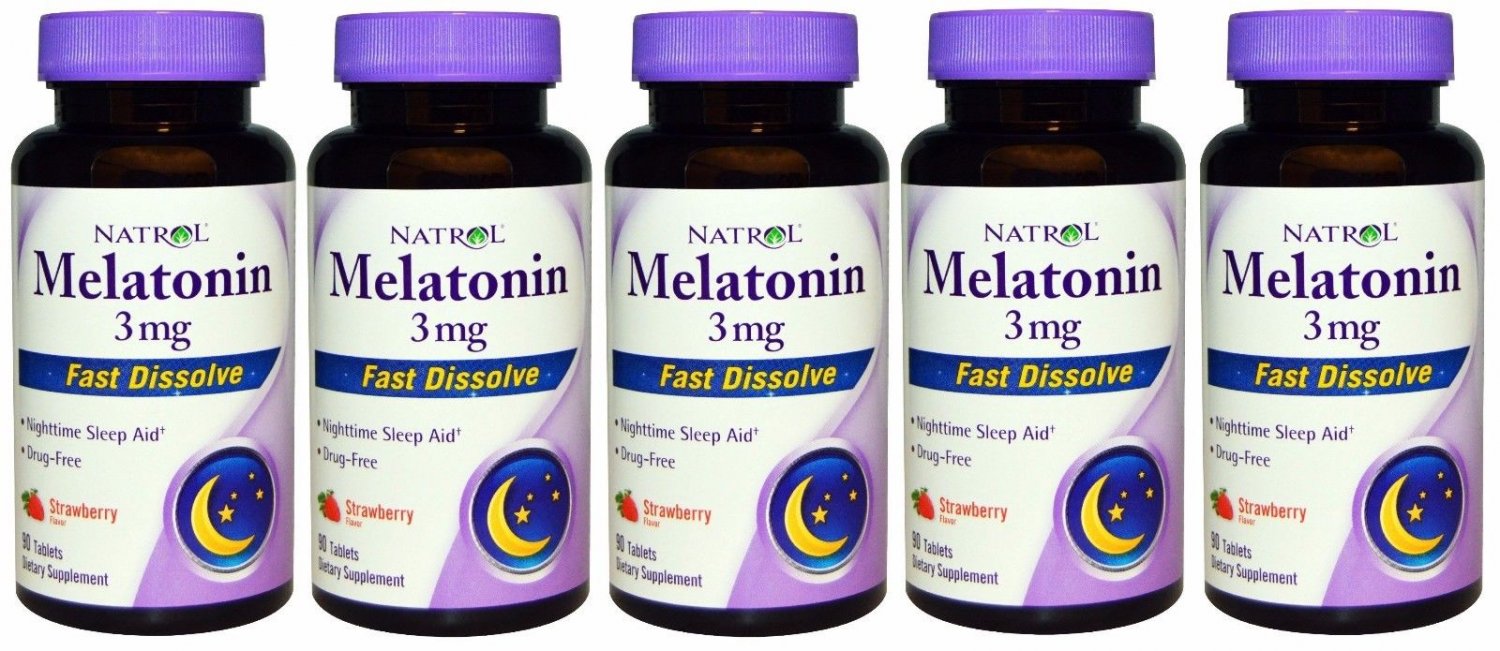 5x Natrol Melatonin 3mg Fast Dissolve Tablets 90 ea
