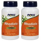 2 Packs NOW Foods Rhodiola (Rhodiola rosea) - 60 Vcaps® 500mg -Adapt to Stress