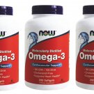 3 x 200 Softgels NOW Foods Omega-3 Fish Oil, EPA DHA, FRESH, Made In USA