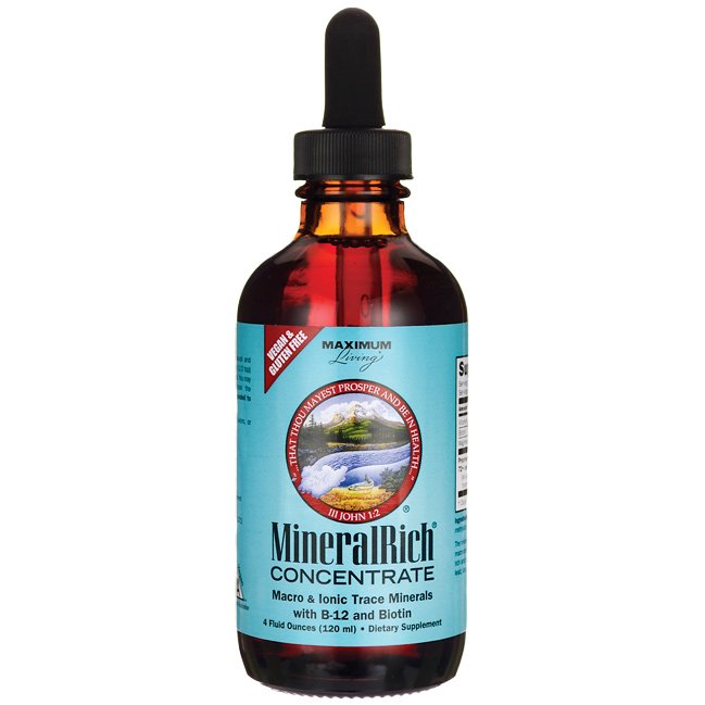 MAXIMUM LIVING MINERALRICH CONCENTRATE LIQUID MINERAL RICH. 4 OZ. 48 servings