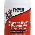 NOW Foods Pterostilbene & Resveratrol 50 mg / 250 mg - 60 Vegetarian Capsules