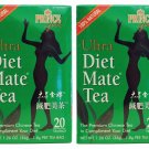 2 Pack Prince of Peace 100% Natural Ultra Diet Mate Tea - 20 Tea Bags