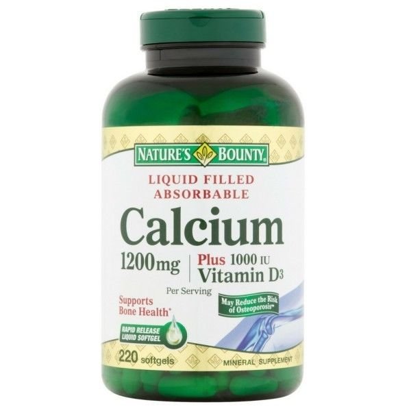Natures Bounty Calcium 1200 Mg Plus Vitamin D3 1000 Iu 220 Softgels 2992