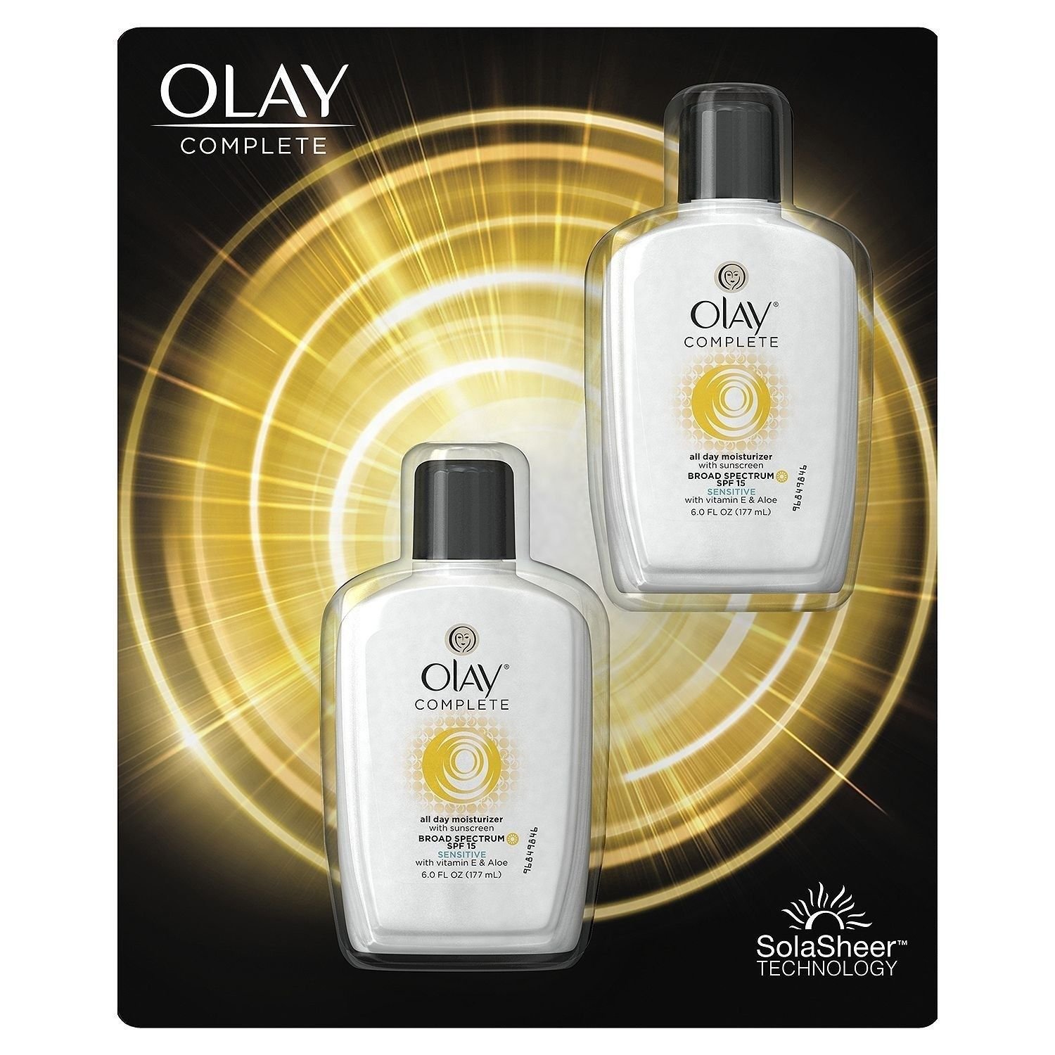 OLAY Complete All Day Moisturizer Broad SPF 15, Sensitive Skin 6oz (177ml) 2 ct